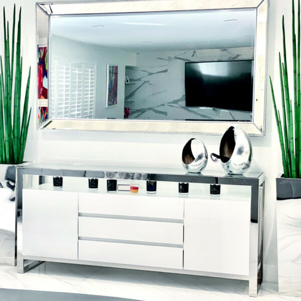 Stainless Steel Cube Planter with Snake Grass