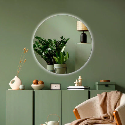 Slim Round Mirror with LED 60x60